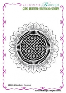 Mesh Centre Flowerhead cling mounted rubber stamp